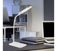 LED Lampada da Tavolo Cromo Mobile Wireless USB Caricabatterie Touch Dimmer