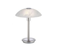 LED Lampada da Tavolo Vetro Schermo Alabatro Argento 28 CM 3 W Tischleuchte