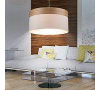 LED Lampada Pendente Simil Legno Tessuto RGB Telecomando Soggiorno Regolatore [EEK: F]