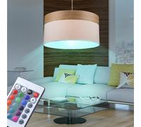 LED Lampada Pendente Simil Legno Tessuto RGB Telecomando Soggiorno Regolatore [EEK: F]