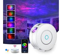 LED Lampada Proiettore Stelle, Smart Luce Notturna Bambini Adulti Galaxy Proiettore Lampada con Regolazione RGB/Controllo vocale/WiFi/Timer Compatibile Google Assistant - Plastica (Bianco)