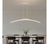 LED Lampadario a Sospensione Lampada da Tavolo da Pranzo Moderna Semplice ad arco Cucina Lampada a Sospensione Dimmerabile in Altezza Regolabile per Sala da Pranzo Soggiorno Ufficio (Bianco, 150cm)
