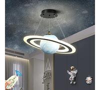 LED Lampadario Cameretta Bambino Pianeti Lampada a Sospensione Moderno Dimmerabile Plafoniera Camera da Letto Bambini Soggiorno Lampada da Soffitto Ragazzi Ragazze Tavolo da Pranzo Lampada (Blu)