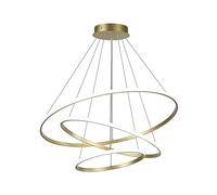 Led Lampadario Soggiorno,82W Dimmerabile Lampadario Plafoniera,Moderna Lampada A Sospensione Da Soggiorno,3 Anelli Appendere Le Luci For La Sala Da Pranzo,Lampadario Cucina Con Telecomando,6500Lm,Oro