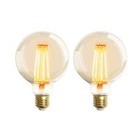 LED Lampadina Vintage Edison, G95 6W E27 bianco caldo 2200K Decorativo luce filamento (2pezzi)