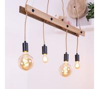 LED Legno Appesa Lampada Ess Camera Canapa Corda Soffitto Luce Filamento Pendolo [EEK: E]