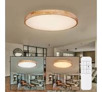 Globo Plafoniera LED Rainer, Ø 80 cm, effetto legno, metallo, CCT Globo