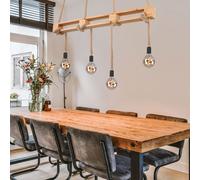 LED Legno Pendolo Soffitto Luce Ospiti Camera Lusso Appesa Lampada Corda Canapa [EEK: F]