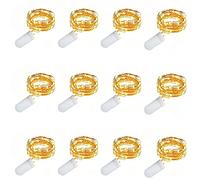 LED Lichterkette 12 Stück 1M 10 LED Lichterketten Wasserdich klein für Party Deko，Weihnachten, Party Hochzei,Halloweent Bianco Caldo