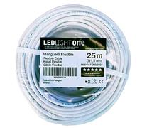 Led Light One Cavo H05VV-F, tubo da 3 x 1,5 mm, 25 m (bianco).Tensione di esercizio: 500v Temperatura massima di esercizio 70º. Cavi per installazioni fisse e mobili in ambienti domestici e uffici.