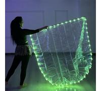 LED Light Up Adorazione Danza Bandiera Con Aste Allungabili Semicircolare Lode Banner Per Adulti E Ragazze Performan