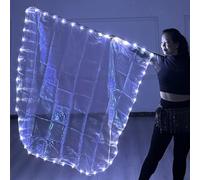 LED Light Up Adorazione Danza Bandiera Con Aste Allungabili Semicircolare Lode Banner Per Adulti E Ragazze Performan