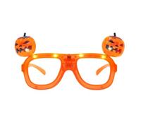 LED Light-Up Pumpkin Halloween Glasses - 3-Mode Glowing Costume Eyewear | Lightweight and PP Novelty Glasses Featuring Integrated LED Lights with Three Adjustable Glow Modes, Enginee
