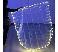 LED Light Worship Dance Flag With Telescopic Poles Semicircular Design Praise Banners For Celebration And Beach Vacation Worship Dance Flag