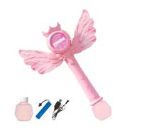 LED Lighted Bubble Machine | Kids Bubble Wand | Cute Rechargeable with Music - for 3-8 Years Old Girls Preschoolers Masquerade Travel Playground Backyard Party