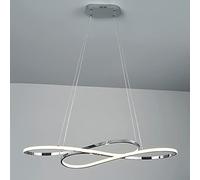 LED Linear Chandelier Spiral Ceiling Hanging Light, 64W Art Decor Kitchen Island Lighting Fixture, Wave Suspended Lamps for Dining Living Room Bedroom Office