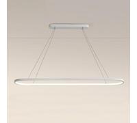 LED Long Strip Chandelier Ring Pendant Light Adjustable Height Hanging for Dining Room Bar Island Living White cm (Warm Light)