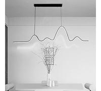 LED Long Strip Pendant Light Dimmable Wave Line Lighting Fixture Dining Table Bar Lamp Chandelier for Kitchen Island Linear