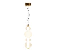LED Luce a Sospensione Vetro Metallo 3000 K Bianco Caldo B: 14,7 CM On Oro