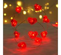 LED Luci a Forma di Cuore, 3 Metro Lucine a Forma di Cuore d'Amore con 30 Lampadine, Led Stringa Luci a Batteria Impermeabile Decorazioni San Valentino per San Valentino, Anniversario, Matrimonio (B)