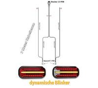 LED Luci Coda Luci Rimorchio Lampeggiatore Freccia Fanale 7M Cablaggio 13PIN