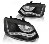 LED Luci Diurne Design Fari Combinati Tuning Tec Per VW Polo 6R 09-14 Nero