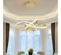 LED Luci Pendenti Tavolo Pranzo Dimmerabile Lampada A Sospensione Con Telecomando Modern Deco Ciondolo Chrome Finitura Acrilico Lampadario Acrilico Altezza Regolabile Plafoniera Camera Letto,D'oro