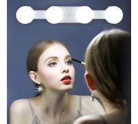LED Luci Specchio Trucco, Luci a Specchio di Hollywood Ricaricabile Cordless, 4 Lampadine LED può Luminosità Colore Essere Regolabile, Makeup Vanity Mirror Light per Bagno Tavolo (Nessun Specchio)