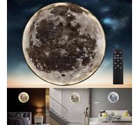 LED Luna lampada da parete moderna dimmerabile con telecomando Applique da Parete Luna lampada da notte lampada rotonda decorazione lampada ultra sottile paralume acrilico lampada da comodino,50cm
