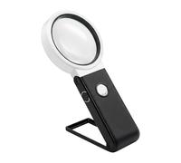 LED Magnifying Glass Stand - 25X USB Powered Hands Free Foldable Desk Magnifier For Close Up Work, Ergonomic Precision Design Style, Adjustable Lighting System + Stable Anti Slip Base, Op