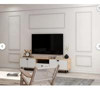 Led Mall Home Kit Boiserie DUBLINO in Duropolimero - Pannelli Decorativi per Pareti - Facile da Montare - Set Cornici 3x 148x58cm + 2x 38x58cm