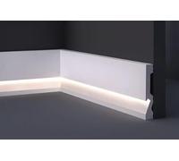 Led Mall Home Velette per led - Asta 2 metri lineari Battiscopa in duropolimero per Led 2000x100x18 mm - Veletta Led Soffitto - Zoccolo da cucina resistente agli urti (2 Pezzi da 1000x100x18 mm)