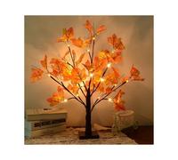 LED Maple Leaf Tree Light, 50cm 24 LEDs Battery Operated Desk Maple Leaves (Fall @-4
