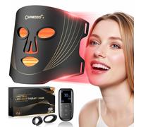 LED Mask - Maschera Luce Rossa Viso: 400 Perle LED Potenziate per Anti-età e Rig