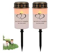 LED MEMORICAL LUCI - LAMICHE DECORATIVE FOGLIE IN SOLARE, ELEGANTE PARTH, decorazione del cimitero durevole, illuminazione esterna, del cortile per l