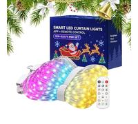 LED Mesh Christmas Net Lights - Smart RGB Outdoor Holiday String Lamp | 9.8 x 9.8 ft | Net Lights for Bushes | Smart RGB winter holiday string lamp for balcony tree garden