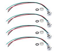 LED metallo 8mm 12-24V 4 set rosso/verde anodo comune | Segnalazione anodo comune controllo simultaneo, IP67 IK10 ambienti difficili, CNC/modellismo RC, Marine/veicoli