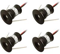 LED Mini Faretto da Incasso Cucina Downlight Black Shell 12v 1w Lampada da Soffitto Piccola per Scale, Armadi, Corridoi, Vetrine, Red, 30°