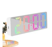 LED Mirror Alarm Clock - Digital Alarm Clock , Large Display Luminous LED Mirrored Desk Clocck | Silent Modern Alarrm Cloccks With Date And Temperature, Table Ornaments For Bedroom, Living Room