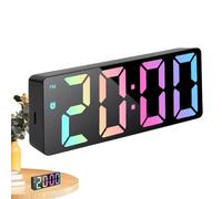 LED Mirror Alarm Clock - Digital Alarm Clock , Large Display Luminous LED Mirrored Desk Clocck | Silent Modern Alarrm Cloccks With Date And Temperature, Table Ornaments For Bedroom, Living Room