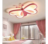 LED Moderna Lampada Per Bambini Plafoniera Cameretta Ragazzi Ragazze Lampada Da Soffitto Farfalla Decorazione Illuminazione Dimmerabile Con Telecomando Camera Da Letto Illuminazione A Soffitto,Rosa