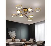LED moderno CeiLing Apparecchio di illuminazione dimmerabile con telecomando 8 teste di illuminazione interna per soggiorno camera da letto sala da pranzo elegante design dorato