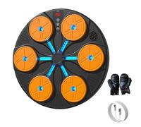 LED Musica Bluetooth Boxe Allenamento,Music Boxing Machine Adulti,Da Parete Box Elettronica Led Supporto Bluetooth,Attrezzatura da Allenamento per Boxe a Parete in PU,con Guanti da Boxe (Arancione)