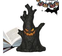 LED nere | Candela senza fiamma Halloween Lampada fantasma sorridente | Decorazione di ceppo di albero con fantasma e faccina sorridente in esecuzione su batterie per Natale davanzale