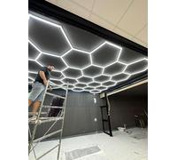 led nido d'ape esagonale luce rombo design moderno barber shop detailing officina soffitto parete garage illuminazione carrozzeria lucidatura auto bar hotel (Senza cornice 4.20 m x3,82m)
