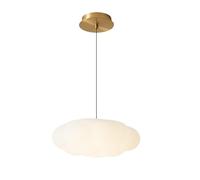 LED Nordic Chandelier, Height Adjustable Pendant Light Fixture with Cloud Shape Shade, Acrylic Hanging Lights for Kid's Room Bedroom, White