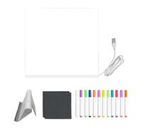 Led Note Board - Transparent Acrylic Whiteboard, Light Up Dry Erase Writing Panel With 12 Color Pens, Foldable Stand Display Board Providing Creative Expression | Youth Learning, Girl Boy Art