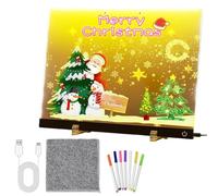 LED Note Board | USB Dry Erase Acrylic Pad With 7 Color Pens | Light Up Message & Stand For Home, Office & School; Decorative Desktop Doodle Board For Apartment, Classroom & Travel