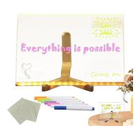 LED Note Board With Colors - Acrylic 15x15 20x20 30x20cm | Acrylic Drawing Board, Glowing Message Marker Boards Light Up Dry Erase Memo Boards With USB Power | For Kids Adults Home Office Study Use