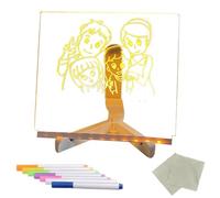 LED Note Board with Colors, Acrylic Drawing Display, Dry Erase Light Up Message Panel, Illuminated Writing, Portable Glow Board for Workplace, Home, Kids